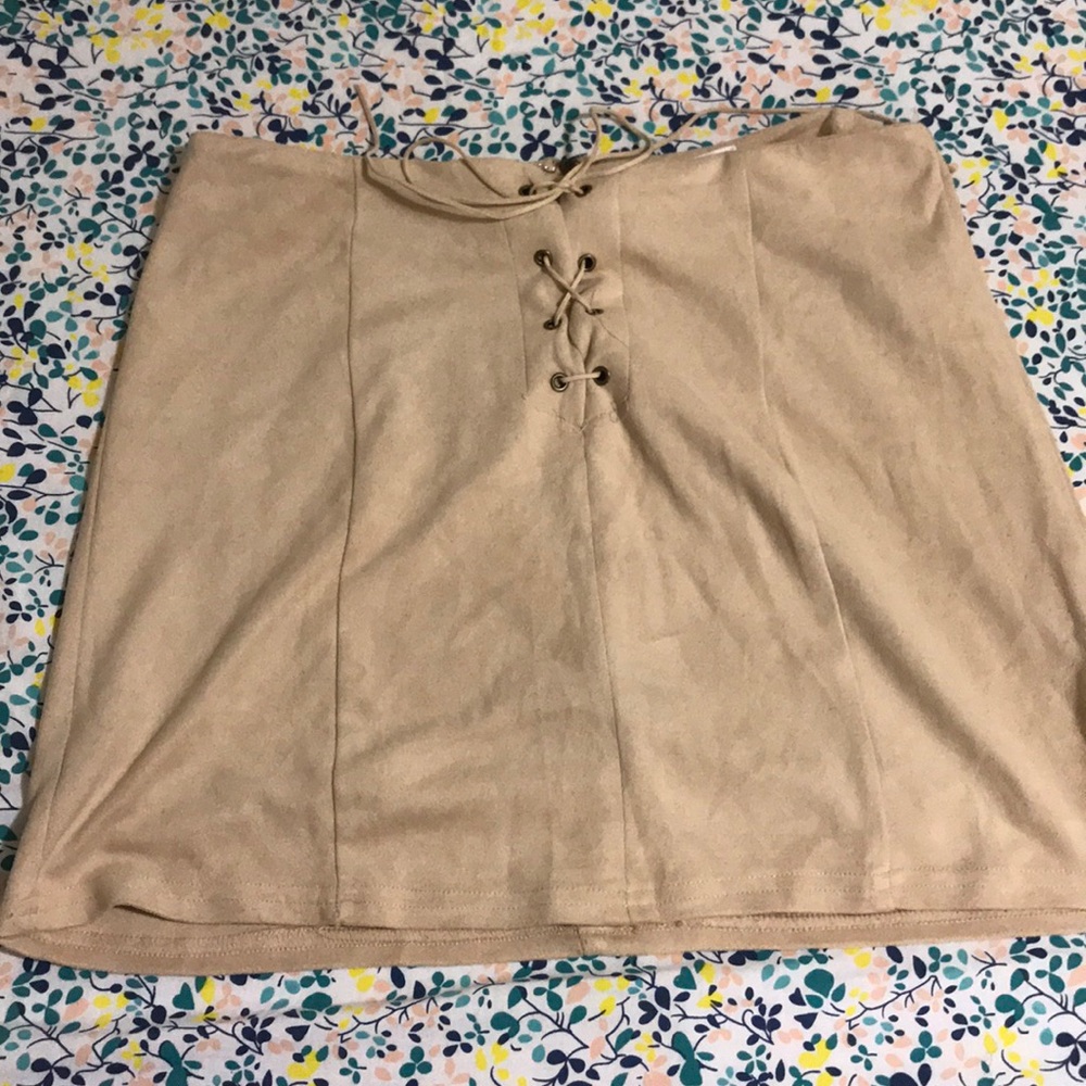 Suede mini skirt